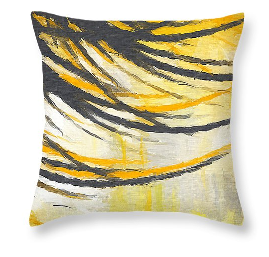gray and yellow couch pillows