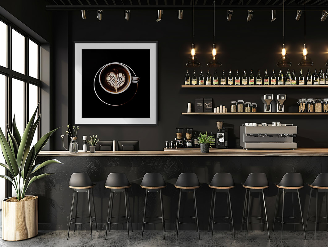 coffee artwork in modern and minimalist styles