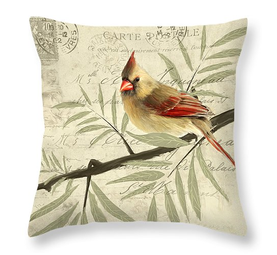 Cardinal Birds Throw Pillows