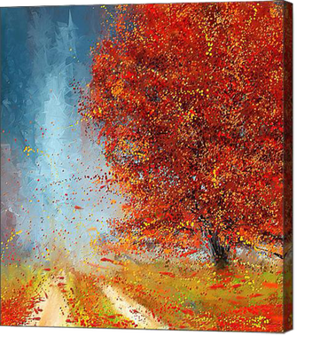  Beauty Of It is a striking Autumn Impressionist Painting of a New England Scene. Vivid and vibrant visual colors of fall foliage are emphasized in this art.
