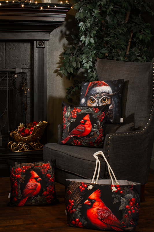 Black and Red Christmas Throw Pillows