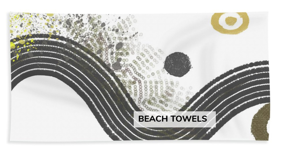 Yellow And Gray Beach and Bath Towels