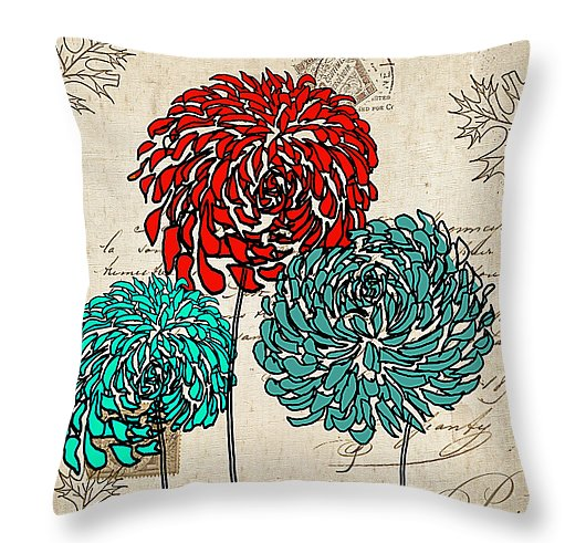 Turquoise And Red Pillows