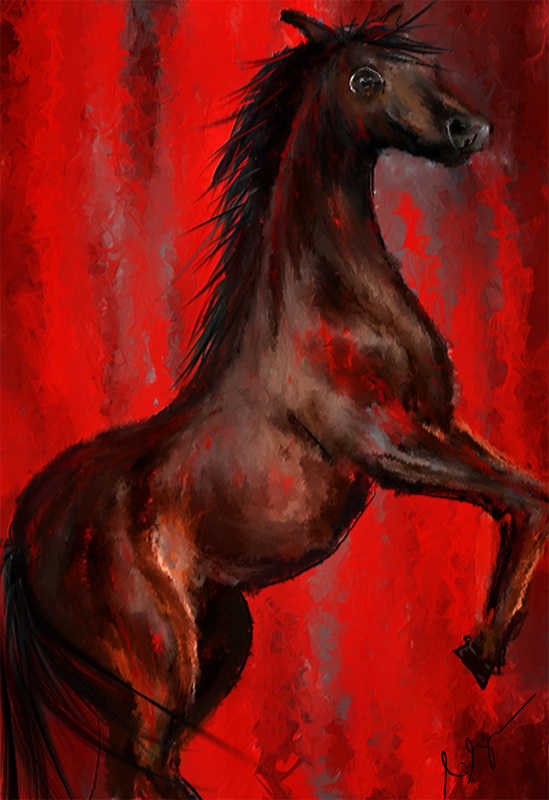Arabian Horse Impressionist Painting