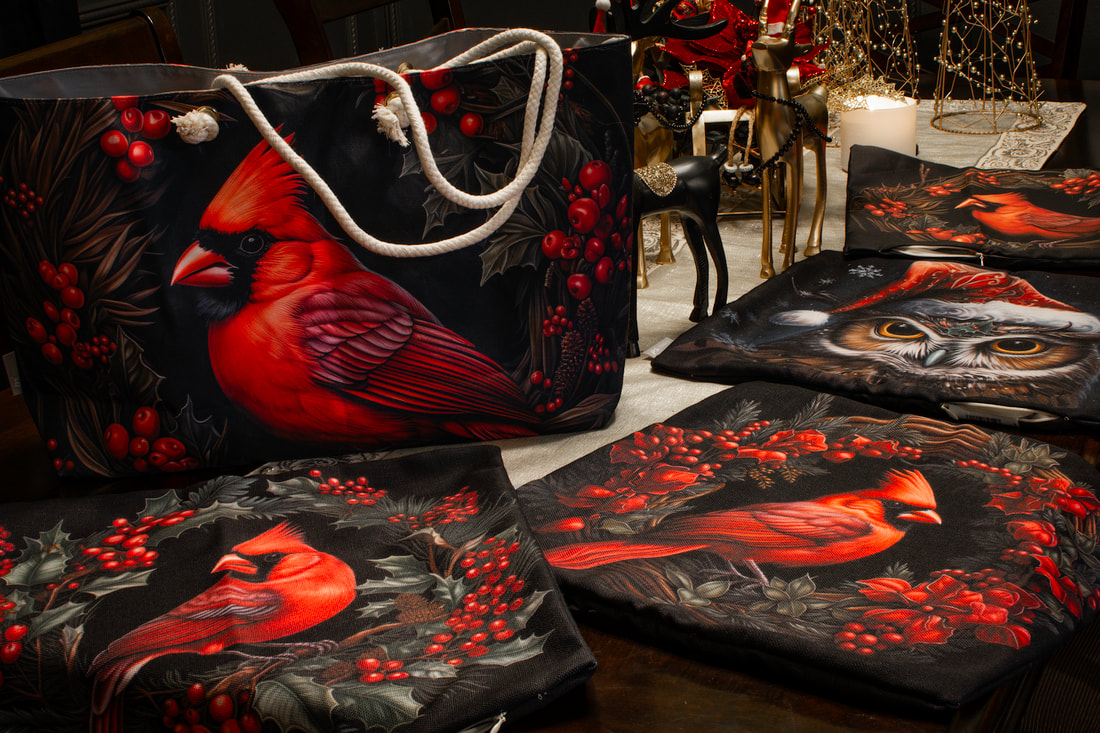 Christmas Cardinal and Owl Throw Pillows